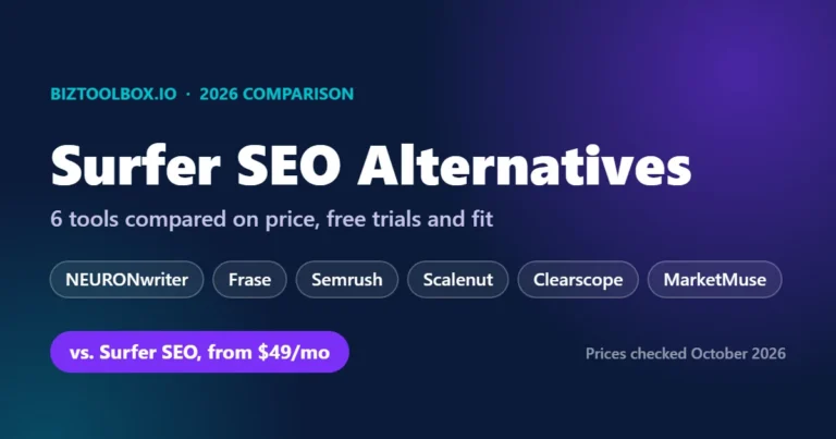 Surfer SEO alternatives 2026: NEURONwriter, Frase, Semrush, Scalenut, Clearscope and MarketMuse compared